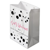 Gepersonaliseerde Meisjes Weekend Pink Dotted Medium Cadeauzakje (Achterkant Gekanteld)