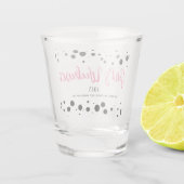 Gepersonaliseerde Meisjes Weekend Pink Dotted Shot Glas (Achterkant)