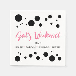 Gepersonaliseerde Meisjes Weekend Roze Gevlekte Se Servet