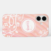Gepersonaliseerde meisjesmonogram Naam Roze Witte  Case-Mate iPhone Case (Achterkant (horizontaal))