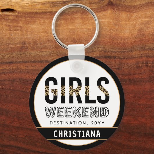 Gepersonaliseerde meismeense reis Wekend Girls Sleutelhanger (Voorkant)