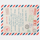 Gepersonaliseerde Memorial Blanket Gift - Airmail  Fleece Deken (Voorkant (Horizontaal))