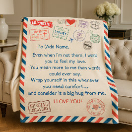Gepersonaliseerde Memorial Blanket Gift - Airmail  Fleece Deken
