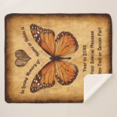 Gepersonaliseerde Memorial Blanket, Monarch Butter Sherpa Deken (Voorkant (horizontaal))
