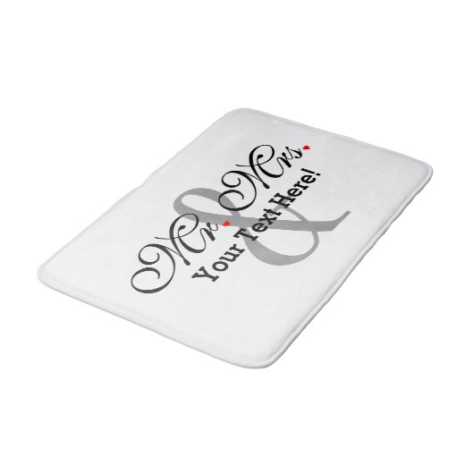 Gepersonaliseerde meneer en mevrouw Plus kleur Badmat (Gekanteld)