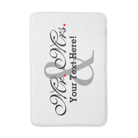 Gepersonaliseerde meneer en mevrouw Plus kleur Badmat (Voorkant Verticaal)