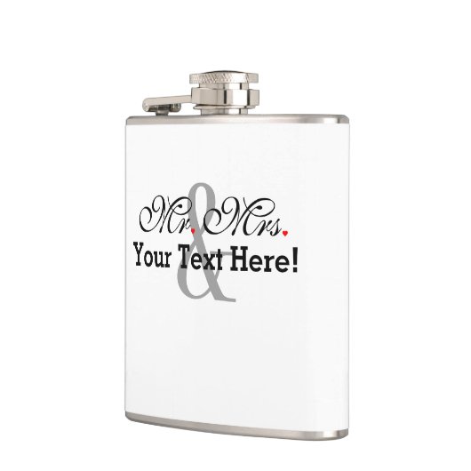 Gepersonaliseerde meneer en mevrouw Plus kleur Heupfles (Links)