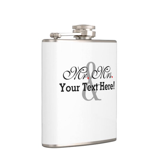 Gepersonaliseerde meneer en mevrouw Plus  kleur Heupfles (Rechts)