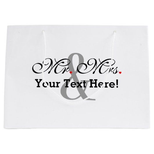 Gepersonaliseerde meneer en mevrouw Plus  kleur Large Cadeauzakje (Voorkant)