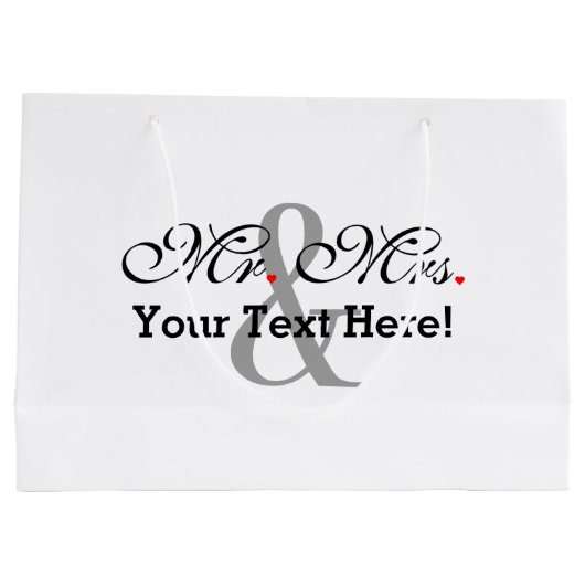 Gepersonaliseerde meneer en mevrouw Plus  kleur Large Cadeauzakje (Achterkant)