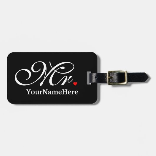 Gepersonaliseerde meneer Husband Groom Zijne Hers  Bagagelabel (Voorkant horizontaal)