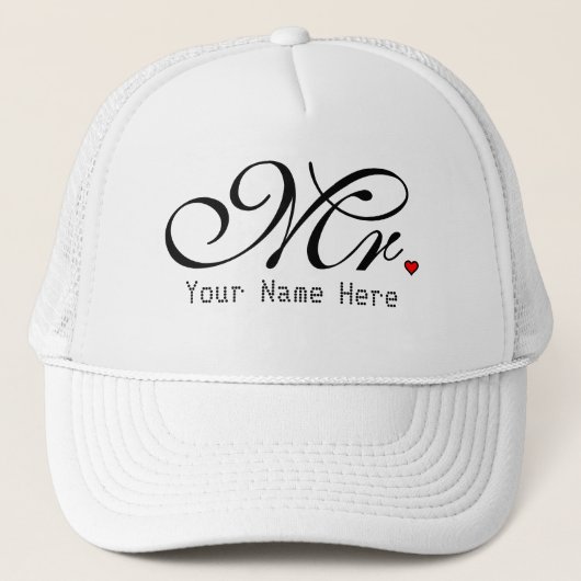 Gepersonaliseerde meneer Husband Groom Zijne Hers Trucker Pet (Voorkant)