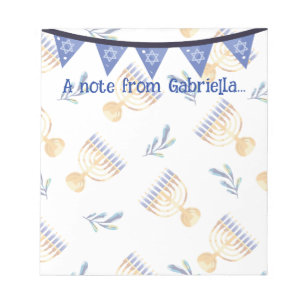 Gepersonaliseerde Menorah Star van David Chanoeka Notitieblok