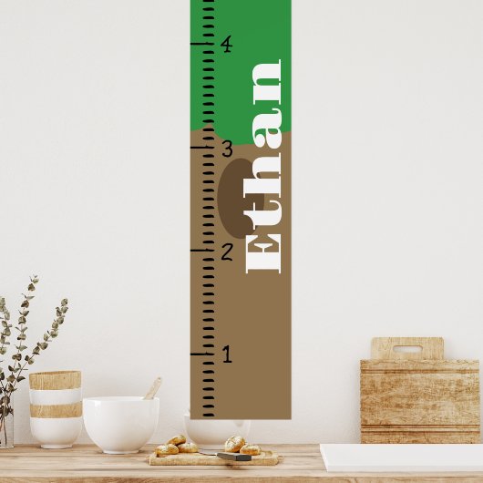 Gepersonaliseerde menselijke groei grafiek liniaal poster (Keuken)