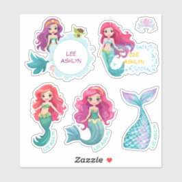 Gepersonaliseerde Mermaid Onderwater Naam Labels