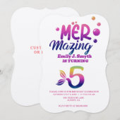 Gepersonaliseerde Mermaid verjaardagsuitnodigingen Kaart (Voorkant / Achterkant)