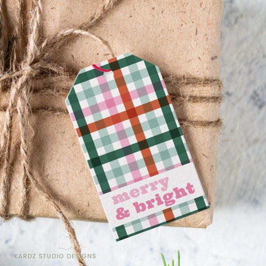 Gepersonaliseerde Merry and Bright Christmas Gift  Cadeaulabel