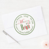 Gepersonaliseerde "Merry and Bright" Xmas Stickers (Envelop)