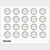 Gepersonaliseerde Merry Bright Plaid Kerstmis Ronde Sticker (Vel)