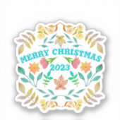 GEPERSONALISEERDE MERRY CHRISTMAS 2023 STICKER (Voorkant)