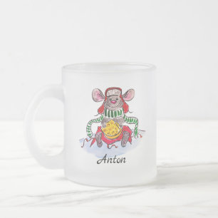 Gepersonaliseerde Merry Christmas Cheese Mouse Matglas Koffiemok