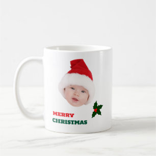 Gepersonaliseerde Merry Christmas Custom Baby Face Koffiemok