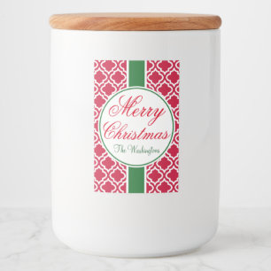 Gepersonaliseerde Merry Christmas Gift Label Food Voedselcontainer Etiket