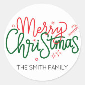 Gepersonaliseerde Merry Christmas Gift Label Naam (Voorkant)