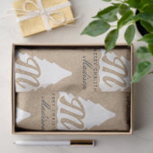 Gepersonaliseerde Merry Christmas Kraft Monogram T Tissuepapier (Geschenk)
