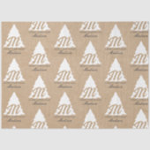 Gepersonaliseerde Merry Christmas Kraft Monogram T Tissuepapier (Voorkant)