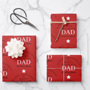 Gepersonaliseerde Merry Christmas Red Monogram voo Inpakpapier Vel