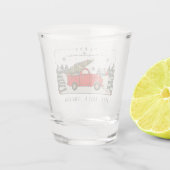 Gepersonaliseerde Merry Christmas Retro Shot Glas (Achterkant)