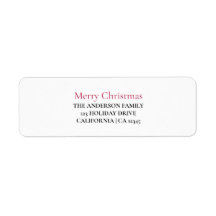Gepersonaliseerde Merry Christmas Return Address L