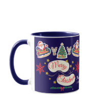 Gepersonaliseerde Merry Christmas Santa Sleigh Mok