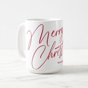 Gepersonaliseerde Merry Christmas Script Mok Cus