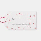 Gepersonaliseerde Merry Christmas sterrengift labe Cadeaulabel (Achterkant Horizontaal)