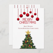 Gepersonaliseerde Merry Christmas Tree Kaart (Voorkant / Achterkant)