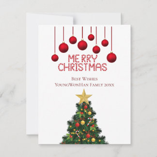 Gepersonaliseerde Merry Christmas Tree Kaart