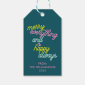 Gepersonaliseerde Merry Everything Vakantie Kerstm Cadeaulabel (Voorkant)