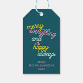 Gepersonaliseerde Merry Everything Vakantie Kerstm Cadeaulabel (Achterkant)