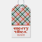 Gepersonaliseerde Merry Vibes Christmas Gift Label Cadeaulabel (Voorkant)