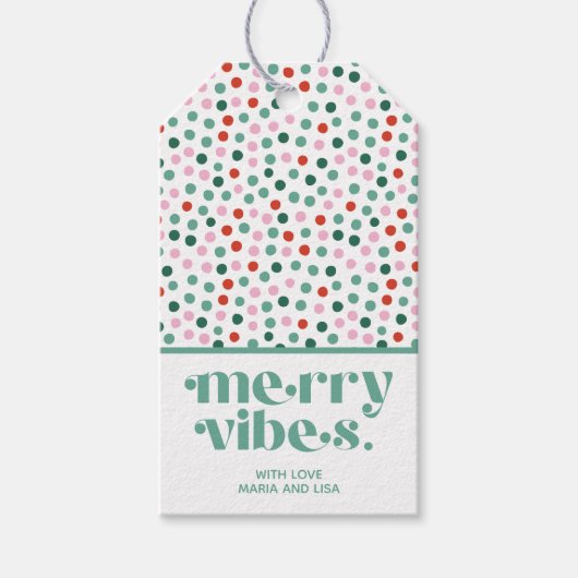 Gepersonaliseerde Merry Vibes Gift Label Cadeaulabel (Voorkant)
