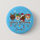 Gepersonaliseerde Merry Woofmas Button (Voorkant)