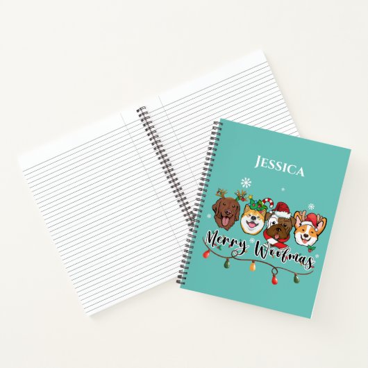 Gepersonaliseerde Merry Woofmas Notitieboek (Binnen)