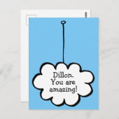 Gepersonaliseerde Message Cloud op een String Briefkaart (Voorkant / Achterkant)