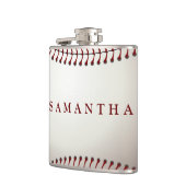 Gepersonaliseerde met honkbal gevulde maatkolf heupfles (Links)