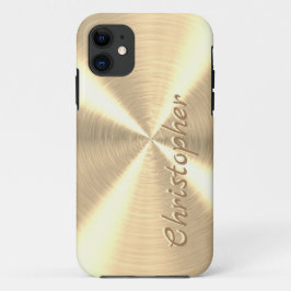 Gepersonaliseerde metalen titanium gouden radiale iPhone 11 hoesje
