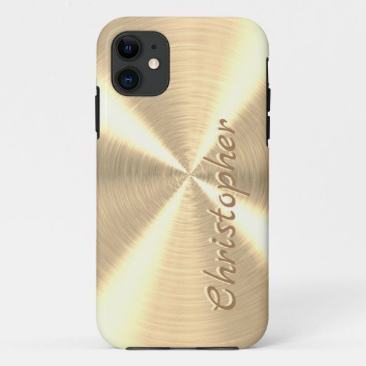 Gepersonaliseerde metalen titanium gouden radiale Case-Mate iPhone case (Achterkant)