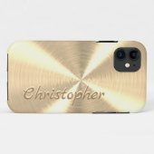 Gepersonaliseerde metalen titanium gouden radiale Case-Mate iPhone case (Achterkant (horizontaal))