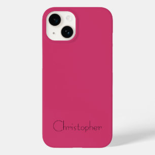 Gepersonaliseerde Metallic licht roze Radiale Text Case-Mate iPhone 14 Hoesje